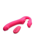 Strap U Licking Vibrating Rechargeable Silicone Strapless Strap-On with Remote Control