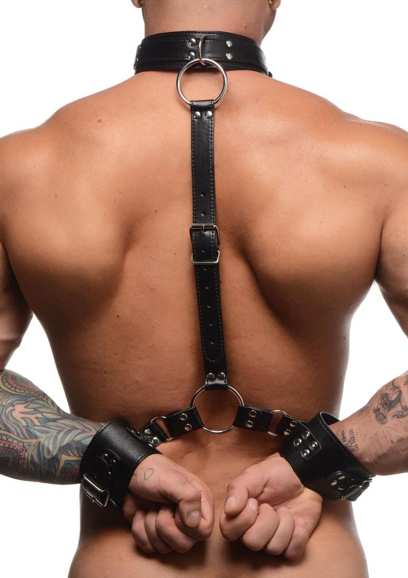 Strict Adjustable Neck to Wrist Restraints - Black