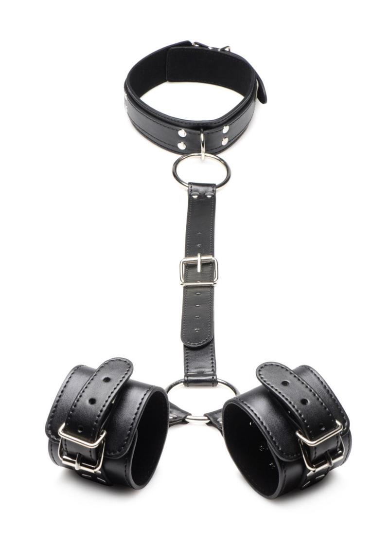 Strict Adjustable Neck to Wrist Restraints - Black