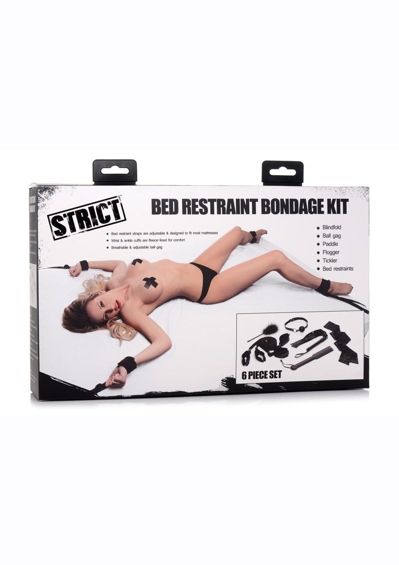 Strict Bed Bondage Restraint Kit - Black - Set Of 6