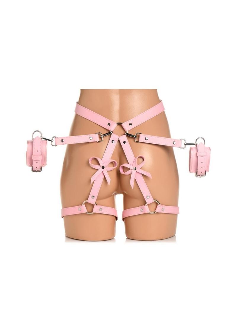 Strict Bondage Harness with Bows - Pink - XLarge/XXLarge