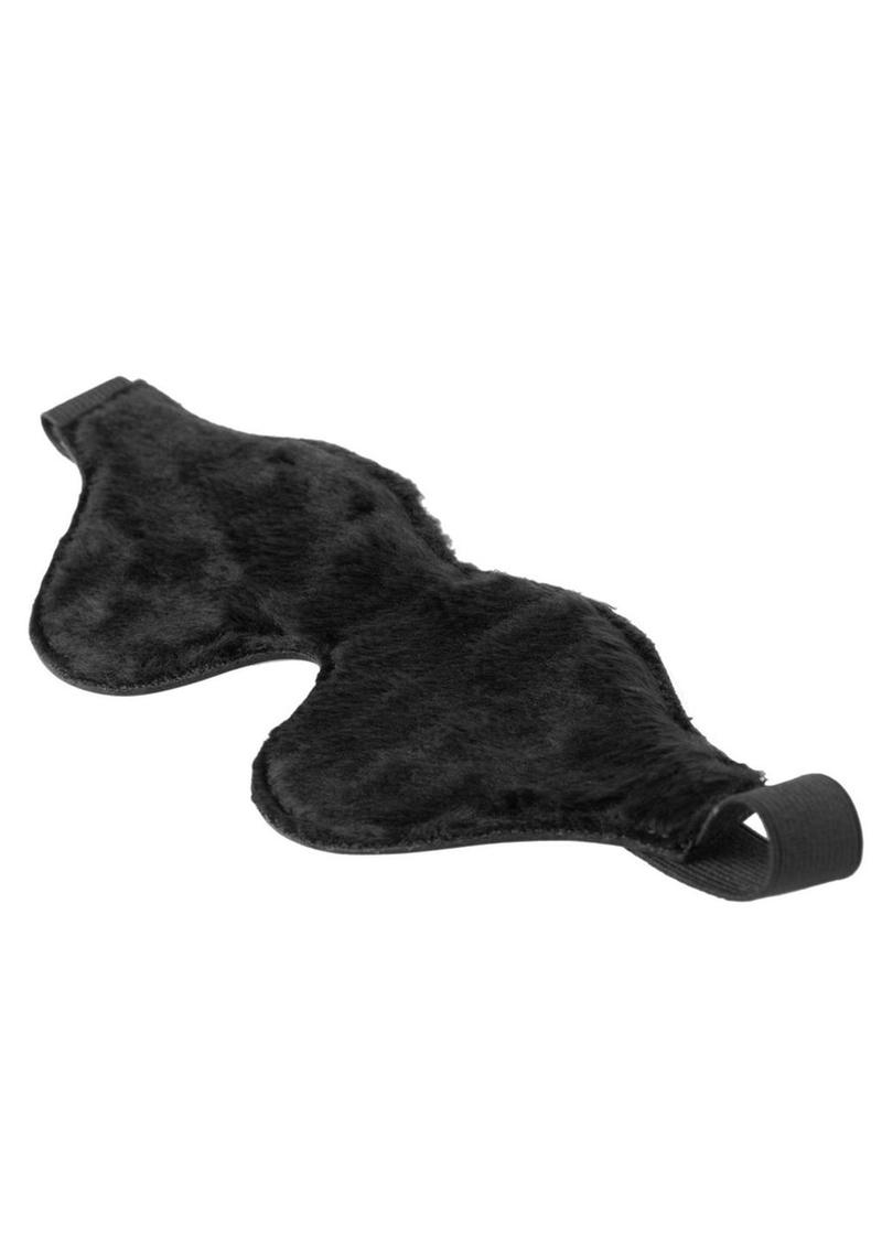 Strict Leather Black Fleece Lined Blindfold - Black