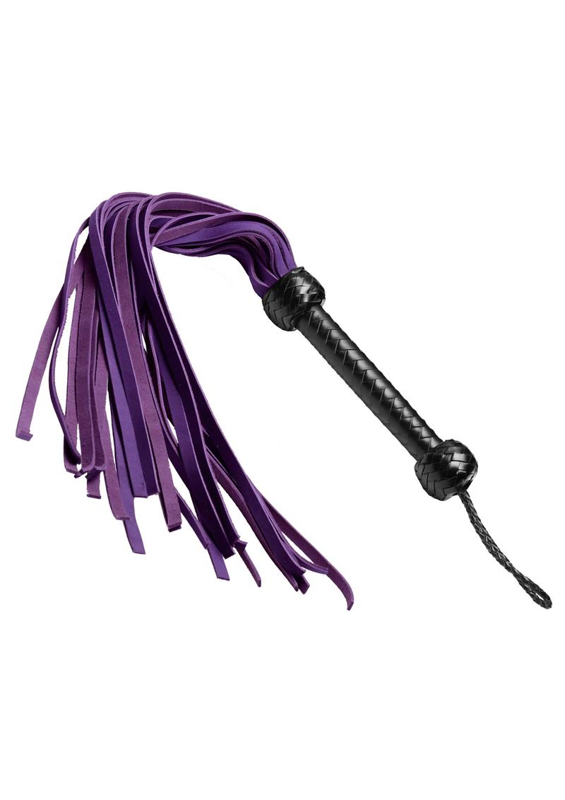 Strict Leather Nubuck Flogger - Black/Purple