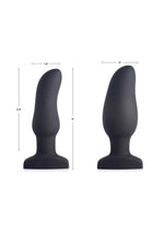 Swell Inflatable Rechargeable Silicone Vibrating Curved Anal Plug - Black