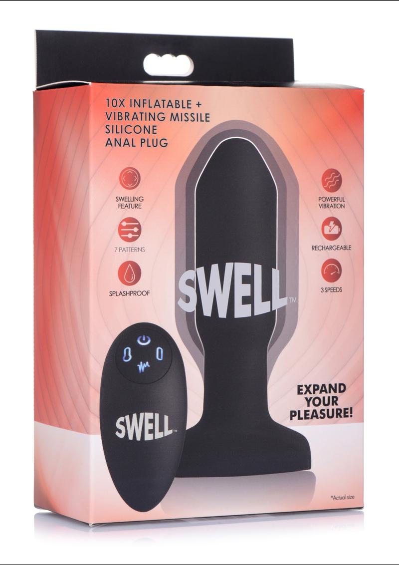 Swell Inflatable Rechargeable Silicone Vibrating Missile Anal Plug