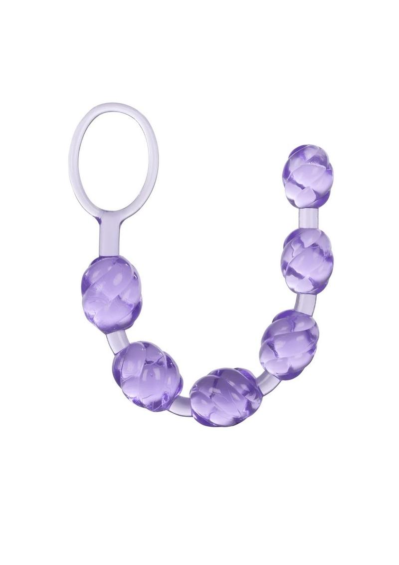 Swirl Pleasure Anal Beads - Purple