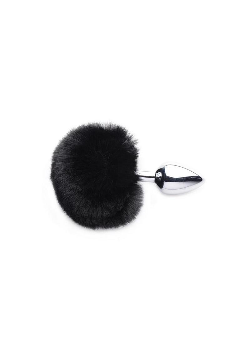 Tailz Onyx Bunny Tail Anal Plug - Black/Metal