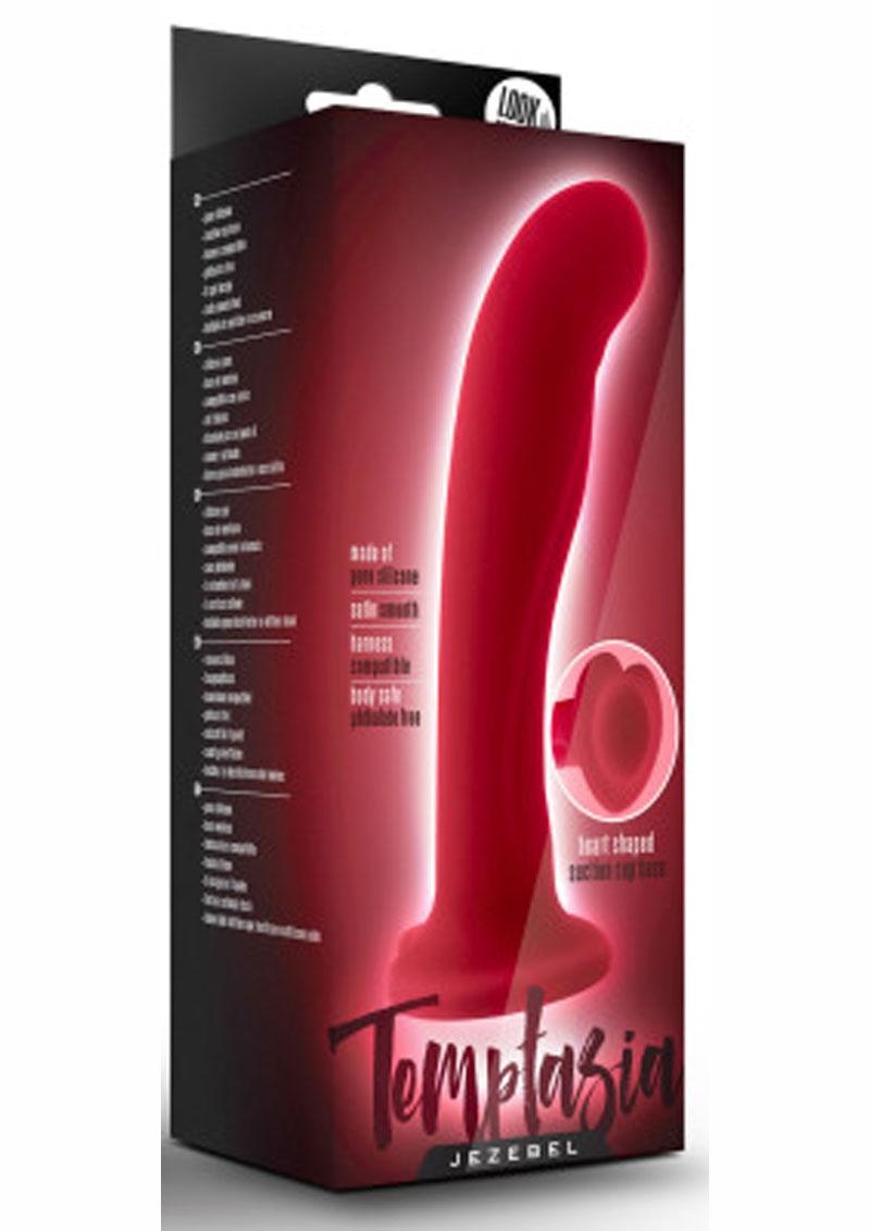 Temptasia Jezebel Silicone Dildo 6in - Crimson - Red