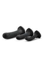 Temptasia Twist Silicone Dildo Kit - Black - Set Of 3