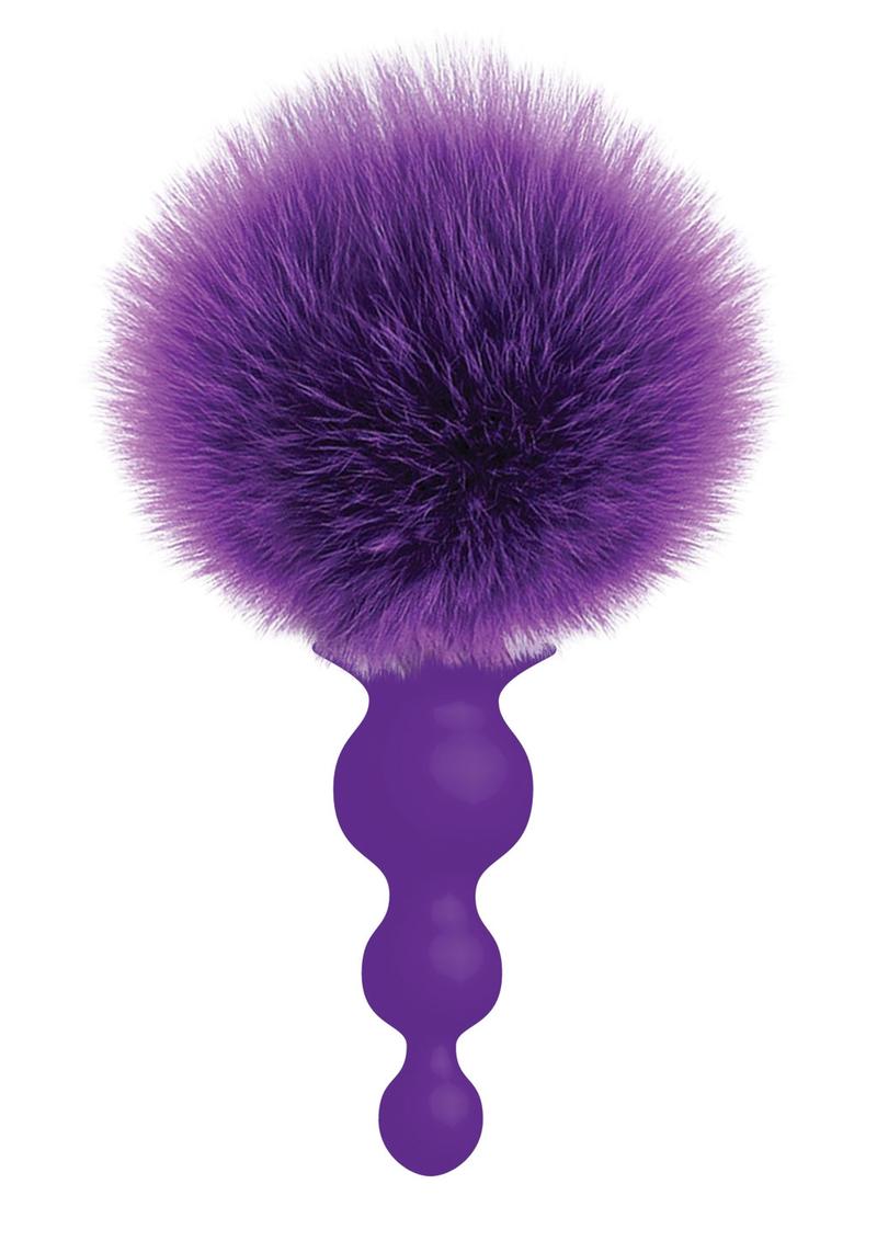 The 9's - Cottontails Silicone Beaded Bunny Tail Butt Plug - Purple