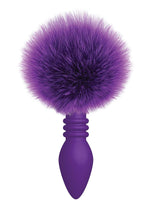 The 9's - Cottontails Silicone Ribbed Bunny Tail Butt Plug - Purple