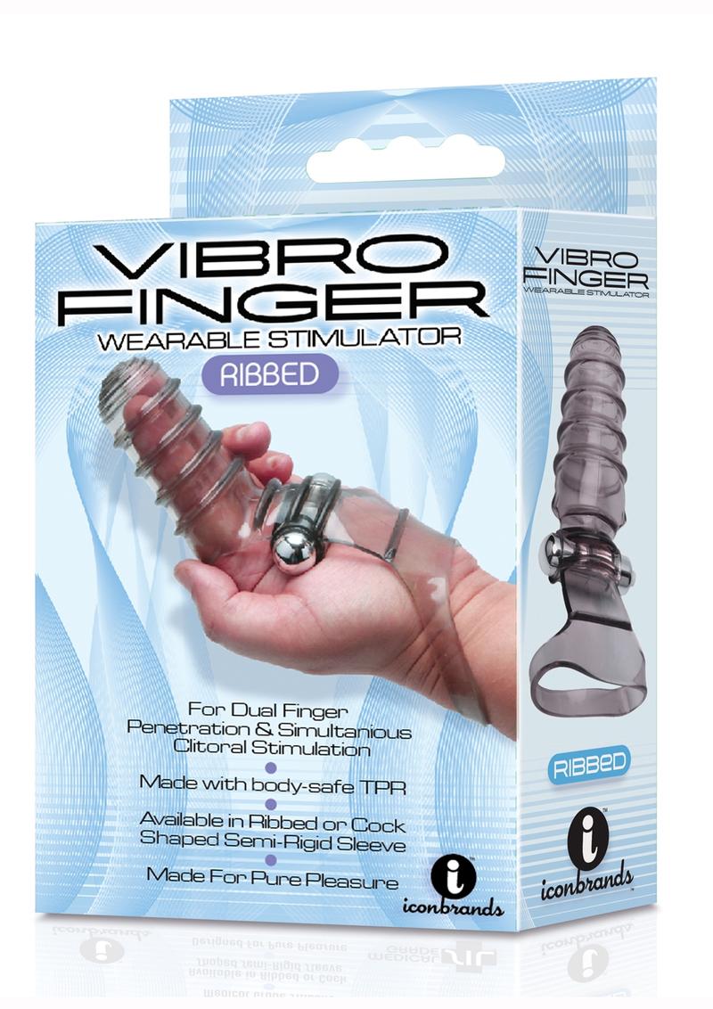 The 9's - Vibrofinger Massager - Grey/Smoke