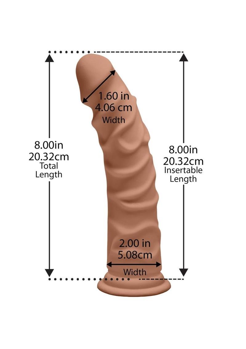 The D Ragin D Ultraskyn Dildo - Brown/Caramel - 8in