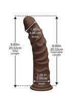 The D Ragin D Ultraskyn Dildo - Black/Chocolate - 8in