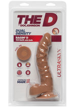 The D Ragin D Ultraskyn Dildo with Balls - Brown/Caramel - 7.5in