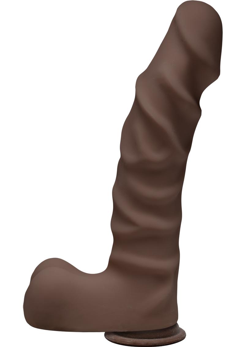 The D Ragin D Ultraskyn Dildo with Balls - Chocolate - 9in