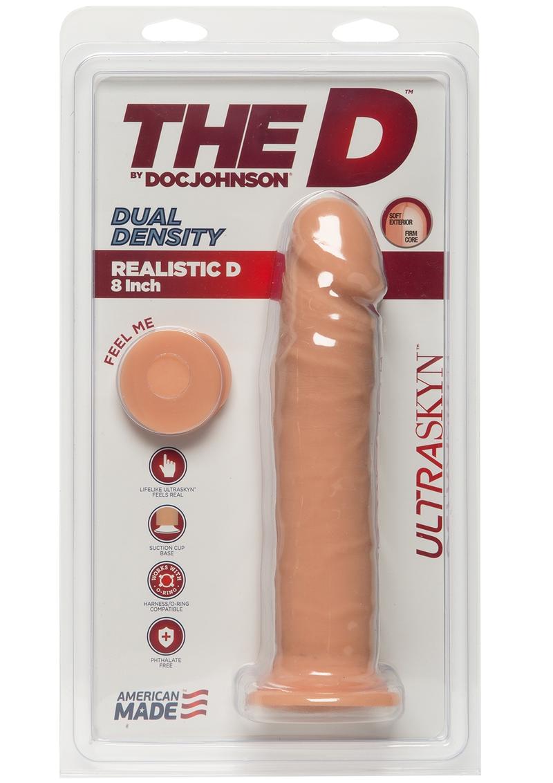 The D Realistic D Ultraskyn Dildo - Vanilla - 8in