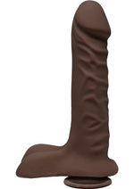 The D Super D Ultraskyn Dildo with Balls - Chocolate - 8in