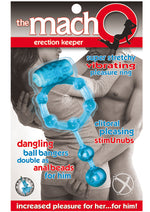 The Macho Erection Keeper Vibrating Cock Ring - Blue