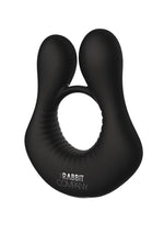 The Deluxe Rabbit Ring Rechargeable Silicone Couples Ring - Black