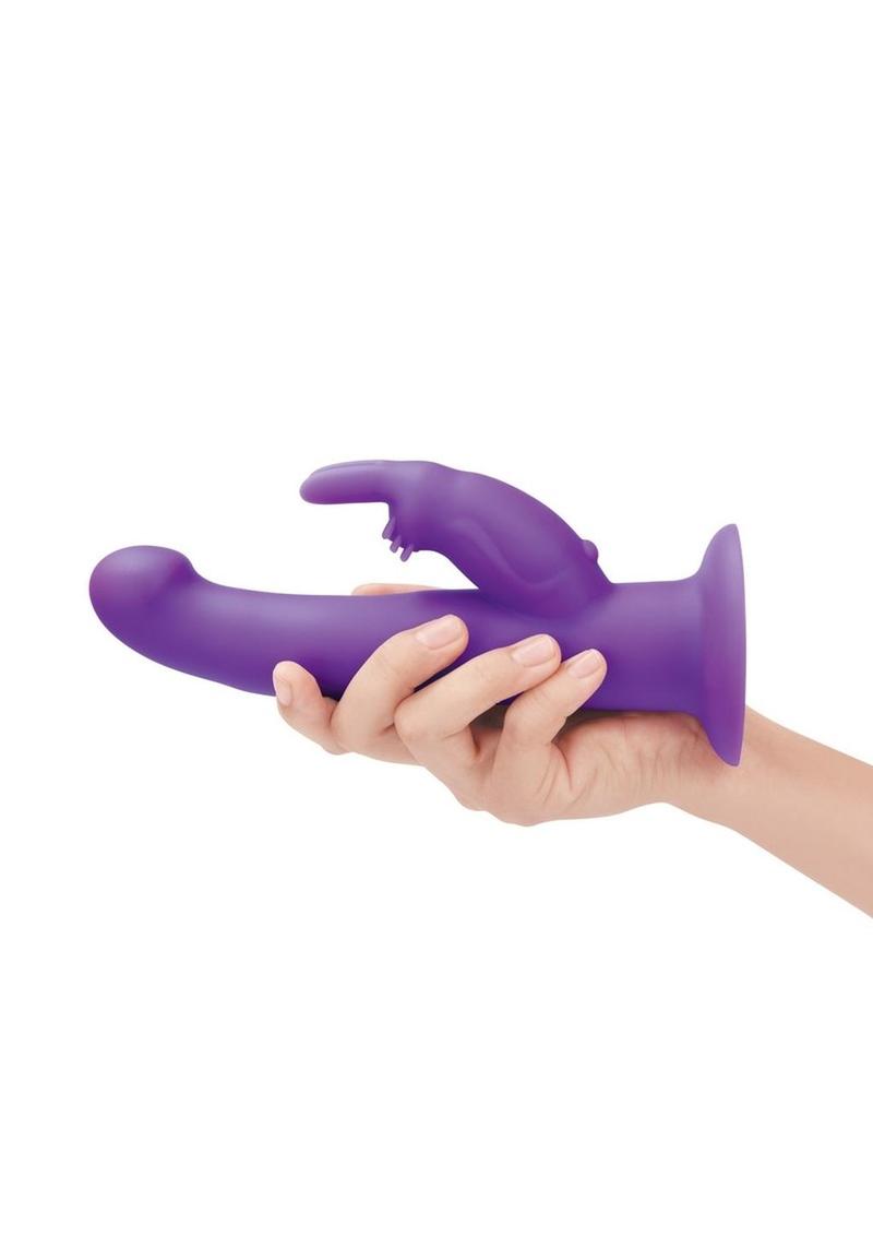 The G-Spot Rotating Rabbit Peg Rechargeable Silicone Vibrator - Purple