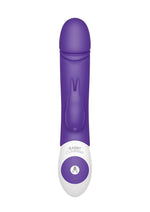 The Thrusting Rabbit Rechargeable Silicone Vibrator with Clitoral Stimulation - Purple