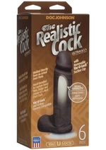 The Realistic Cock Ultraskyn Dildo - Black/Chocolate - 6in