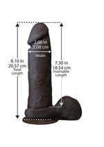 The Realistic Cock Ultraskyn Dildo - Black - 8in