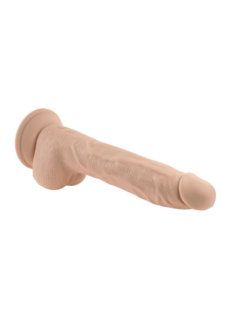 Thrust In Me Rechargeable Silicone Thrusting Vibrating Realistic Dong with Remote Control - Vanilla