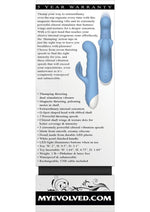 Thump and Thrust Rechargeable Silicone Vibrator with Clitoral Stimulator - Blue