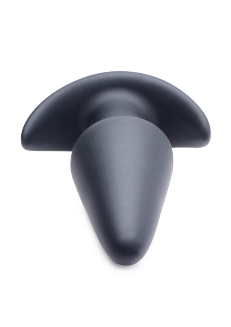 Thump-It Rechargeable Silicone Thumping Anal Plug with Remote Control - Black - Large