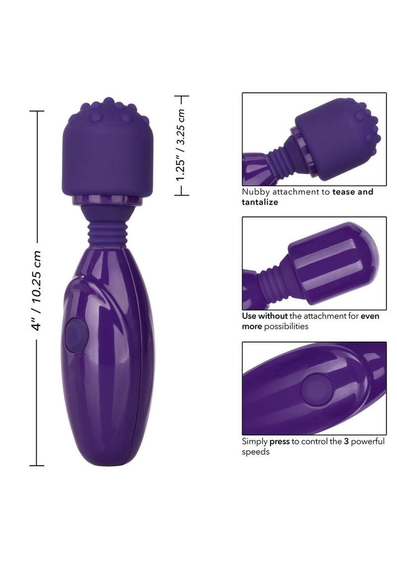 Tiny Teasers Nubby USB Rechargeable Mini Vibrator Silicone Textured Head Waterproof - Purple