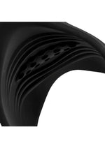 Trinity Men 10x Pleasure Stroke Penis Vibrating Silicone Sleeve - Black