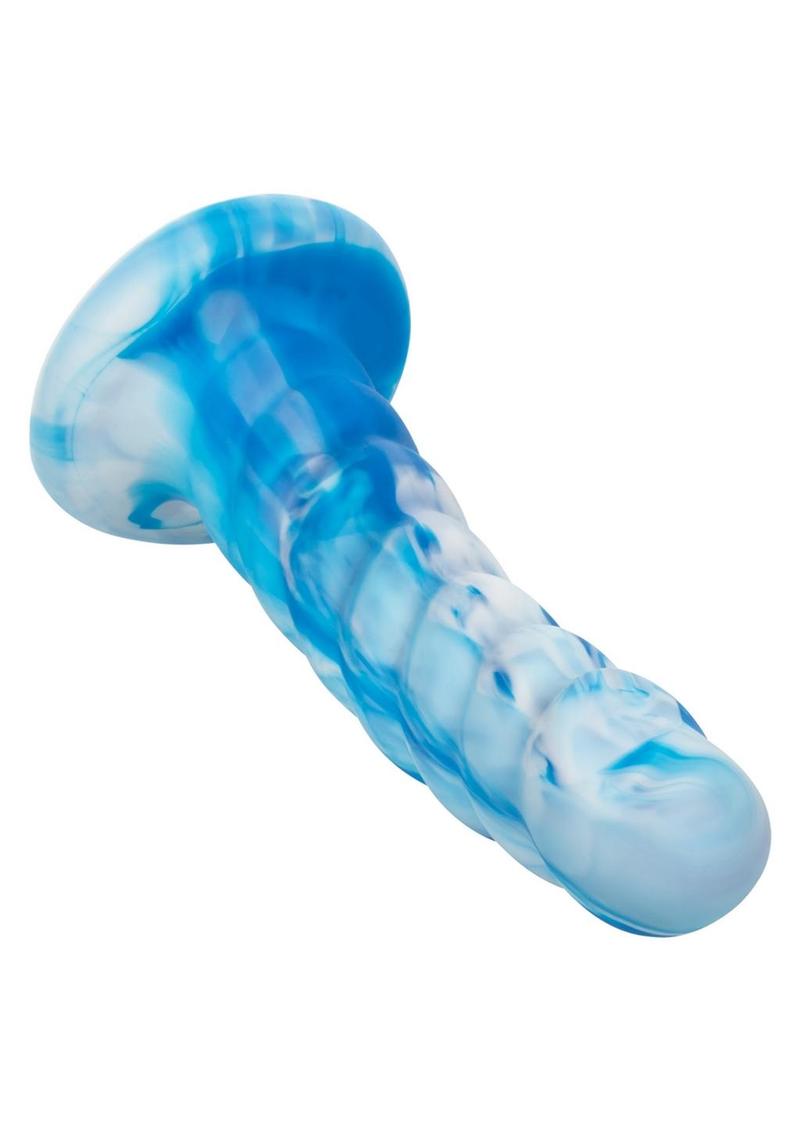 Twisted Love Twisted Ribbed Probe Silicone Anal Probe - Blue