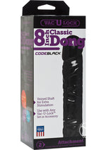 Vac-U-Lock Classic Codeblack Dildo - Black - 8in