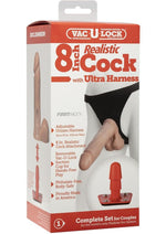 Vac-U-Lock Realistic Cock with Ultra Harness - Vanilla - 8in