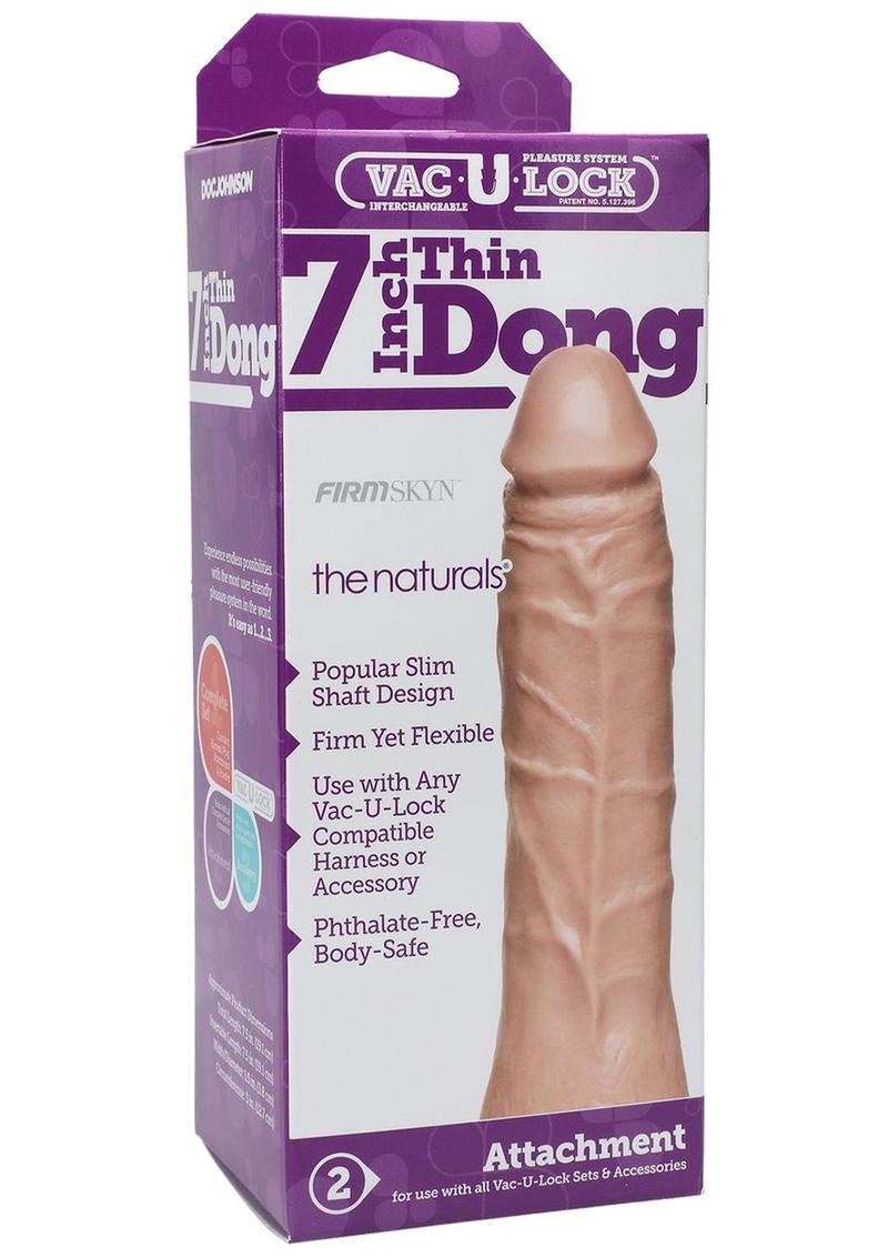 Vac-U-Lock The Naturals Thin Dildo - Vanilla - 7in