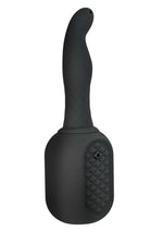 Vibrating Douche Rechargeable Silicone Anal Douche - Black