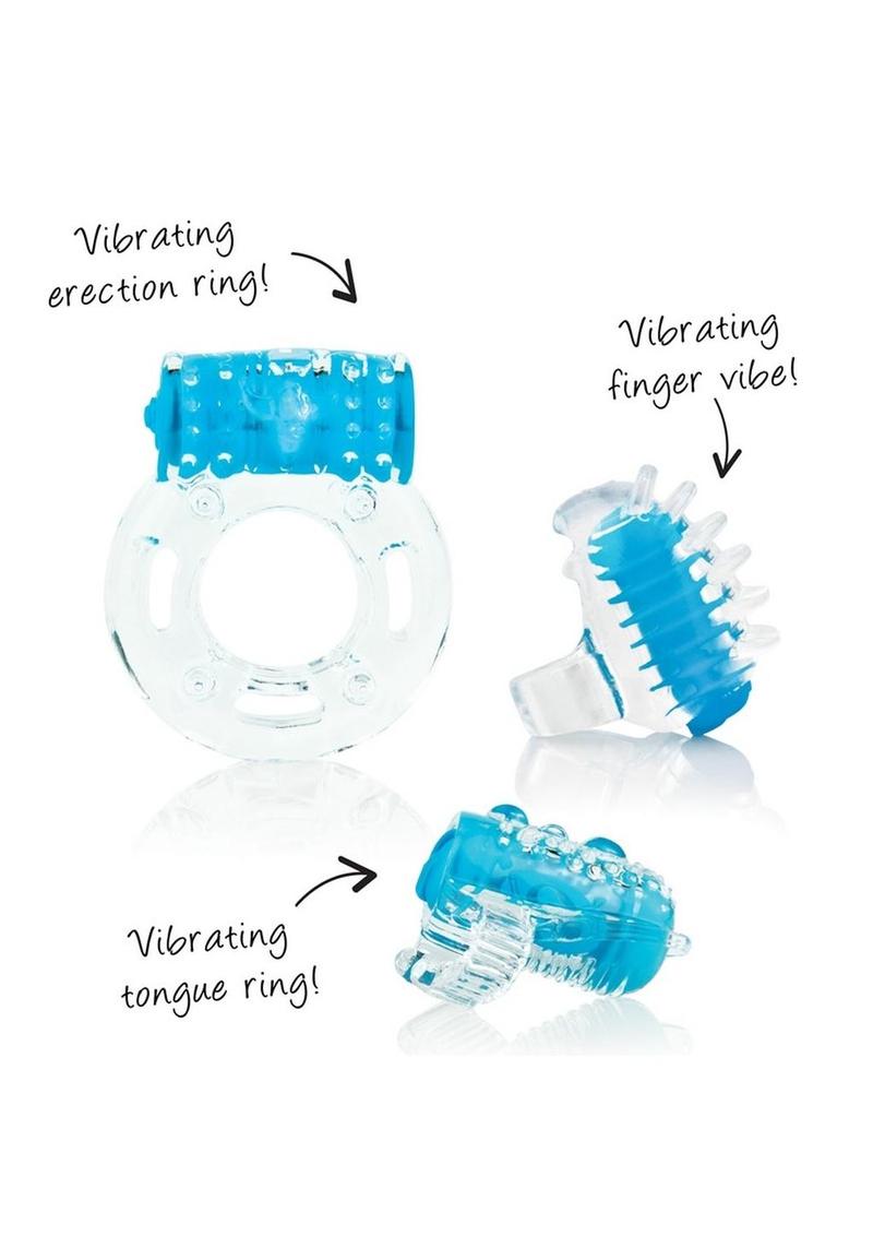 Vibroman Better Sex Kit - Blue/Clear - 3 Per Pack