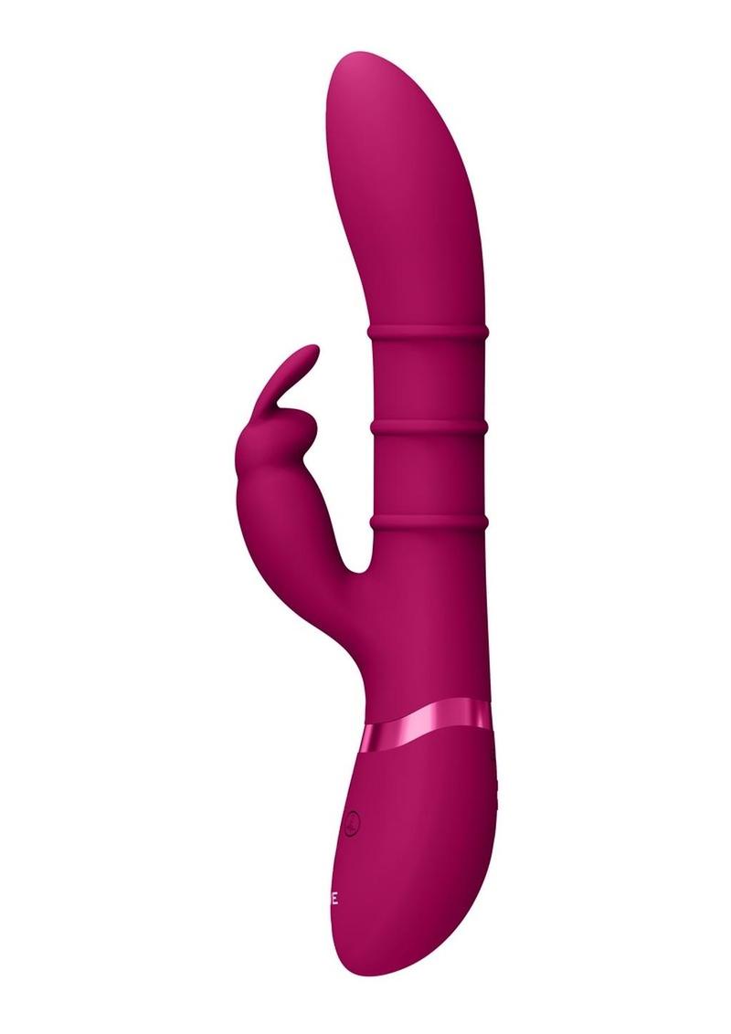 Vive Kura Rechargeable Silicone Triple Motor Up and Down Vibrating Triple Ring Rabbit