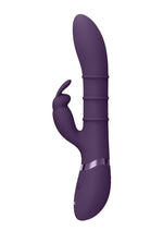 Vive Kura Rechargeable Silicone Triple Motor Up and Down Vibrating Triple Ring Rabbit - Purple