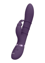 Vive Kura Rechargeable Silicone Triple Motor Up and Down Vibrating Triple Ring Rabbit - Purple