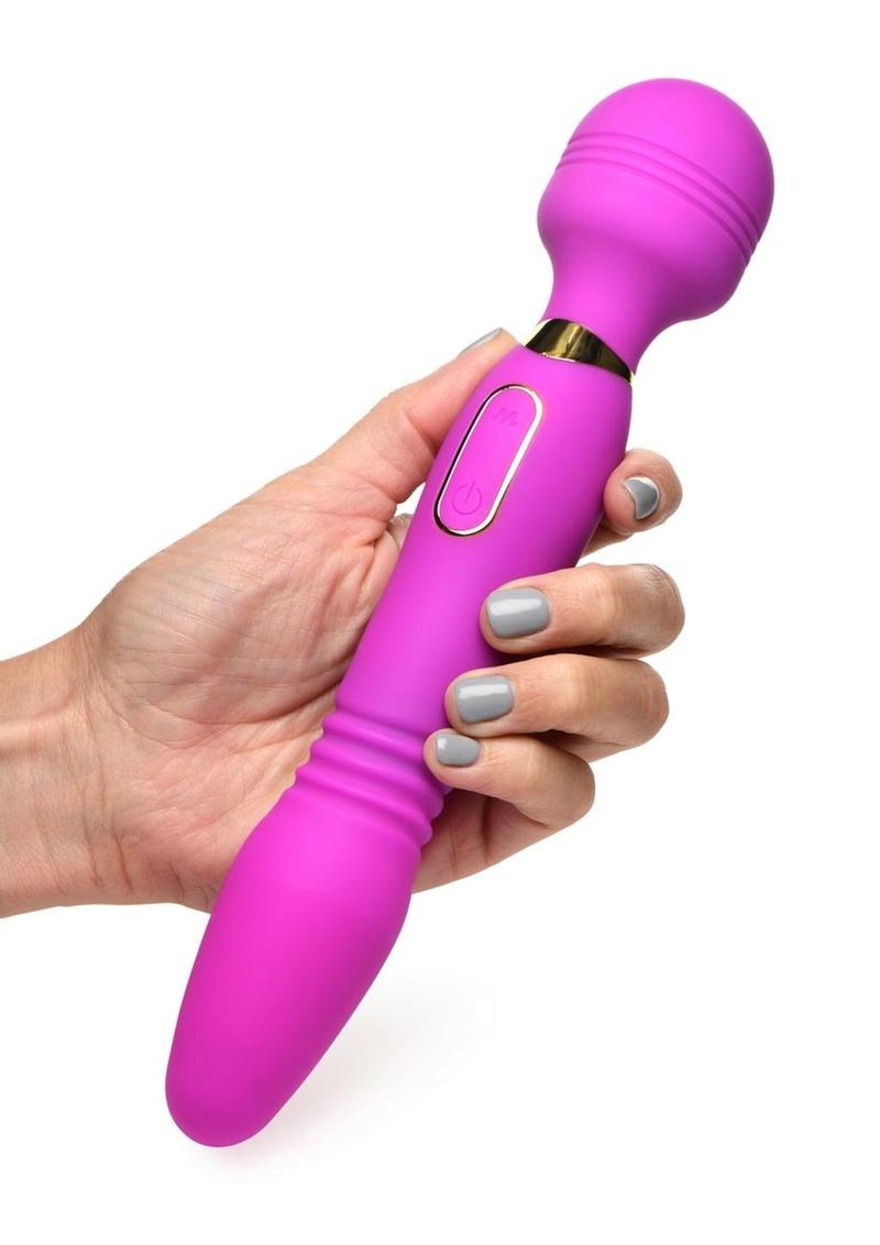 Wand Essential Ultra Thrust-Her Deluxe Rechargeable Silicone Thrusting and Vibrating Wand