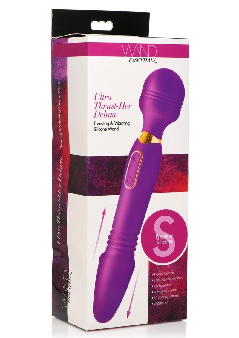 Wand Essential Ultra Thrust-Her Deluxe Rechargeable Silicone Thrusting and Vibrating Wand