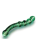 WhipSmart Dual Ended Beaded Glass Dildo - Clear/Glow In The Dark - 6.5in