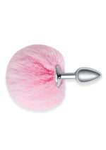 WhipSmart Fluffy Bunny Metal Plug with Tail - Metal/Pink - 2.5in