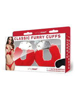 WhipSmart Furry Cuffs with Eye Mask - Red