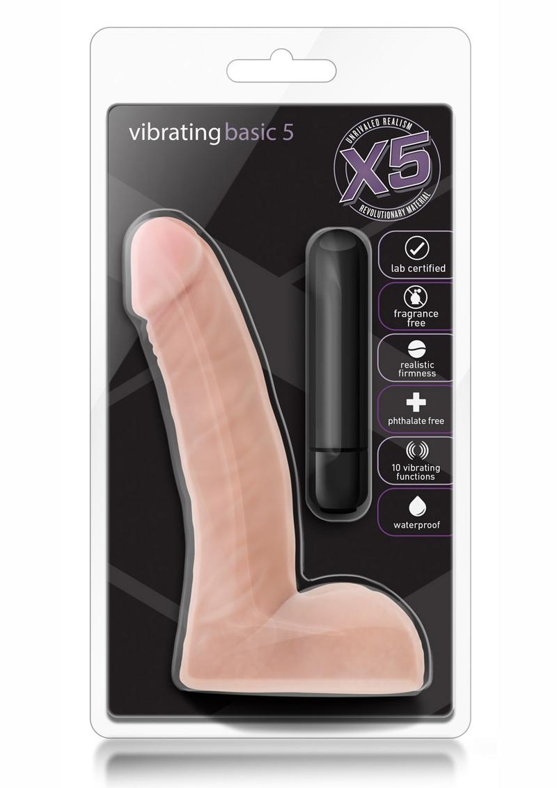 X5 Vibrating Basic 5 Dildo with Balls