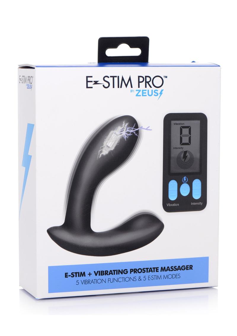 Zeus Vibrating and E-Stim Silicone Rechargeable Prostate Massager with Remote Control